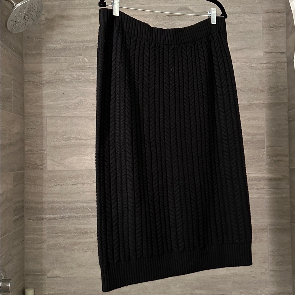 Banana Republic black Cable Midi Sweater Skirt Sz Large L BNWOT - Picture 9 of 9